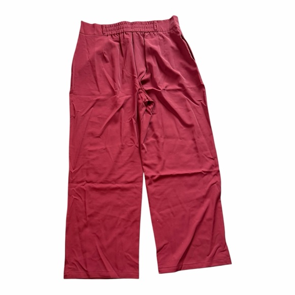 Halara Red Flex High Waisted Zipper Pocket Shirred Straight Leg Work Pants XL - Picture 2 of 13